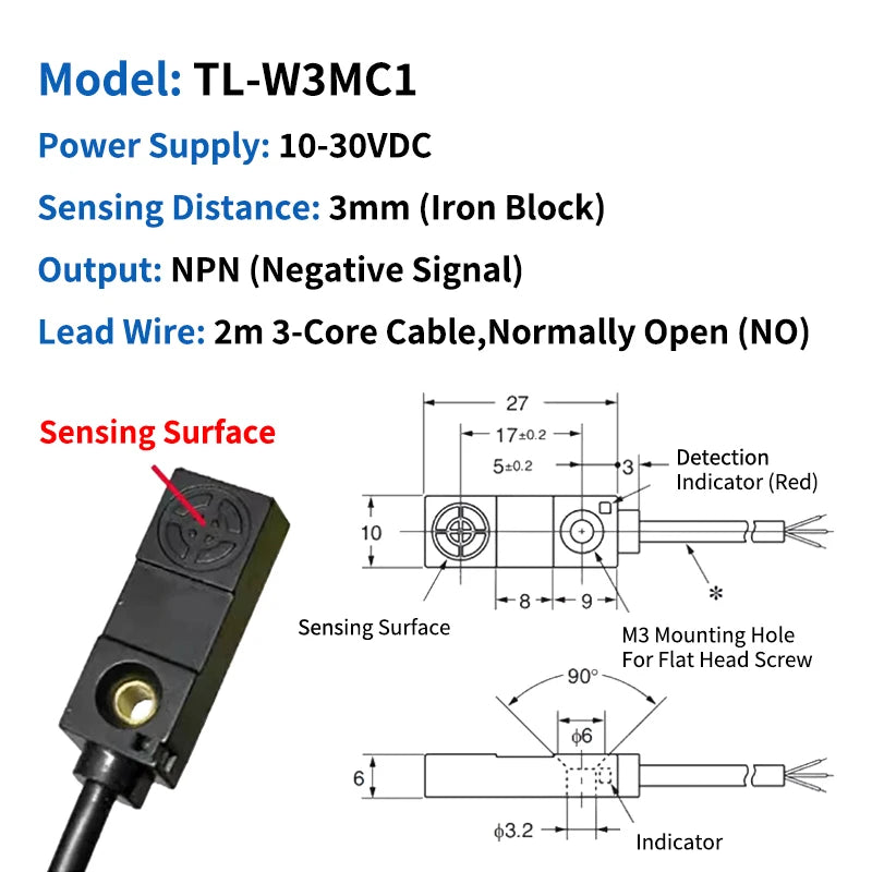 OMCH TL-W NPN/PNP Inductive Proximity Sensor 1.5mm 3mm DC Inductive Proximity Sensor Nixie