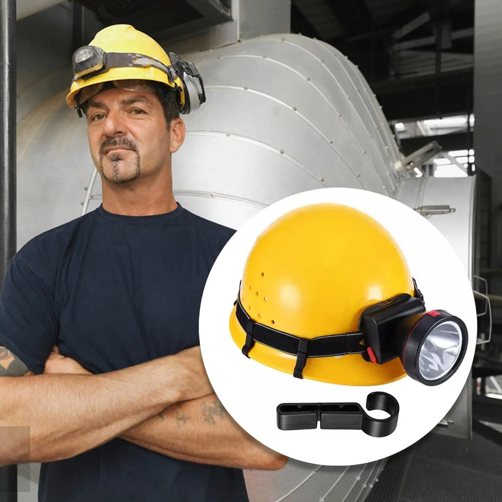 10-Pack Hard Hat Headlamp Clips | Non-Slip ABS Hook Set