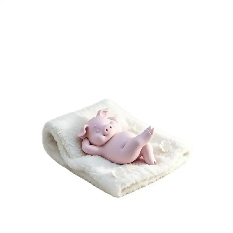 Cute Pink Mini Pig Figurine | Desktop Ornament & Home Decor Decorative Figurine Nixie