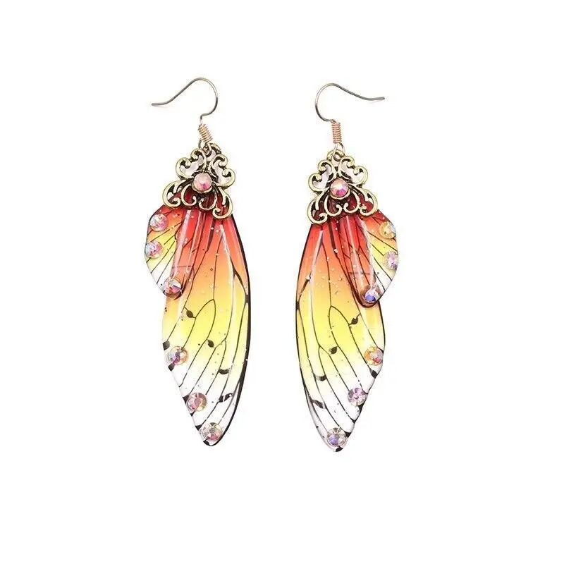 Butterfly Wing Rhinestone Drop Earrings – Zinc Alloy Drop Earrings Nixie EH-273