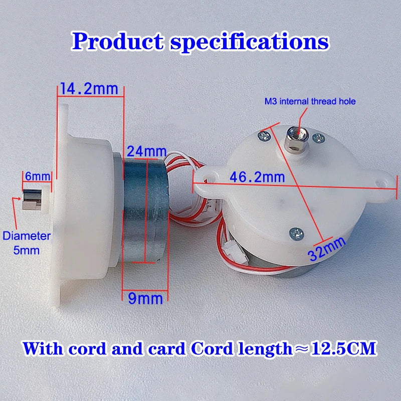 DC 3V–7.4V 12RPM Mini 300 Gear Reduction Motor 32mm DIY DC Gear Motor Nixie