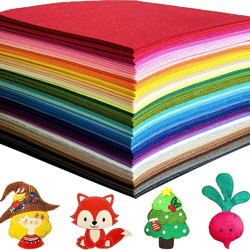 20Pcs Soft Felt Fabric Sheets – 20 Colors DIY Craft Squares Felt Fabric Sheets Nixie