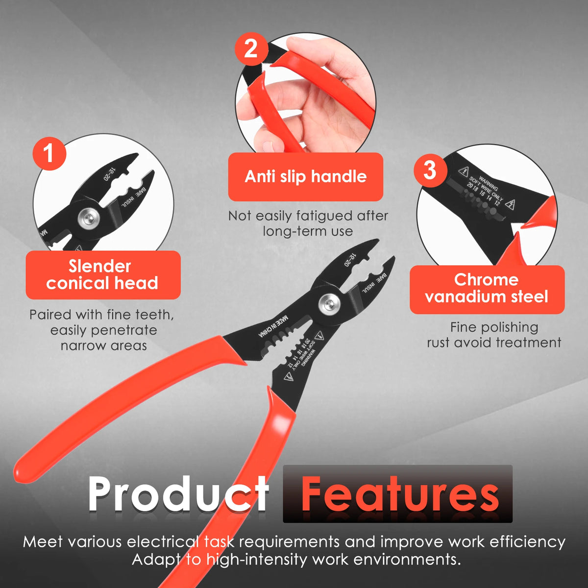 4-in-1 Wire Stripper & Crimping Tool | Anti-Slip Handle Wire Stripper Tool Nixie