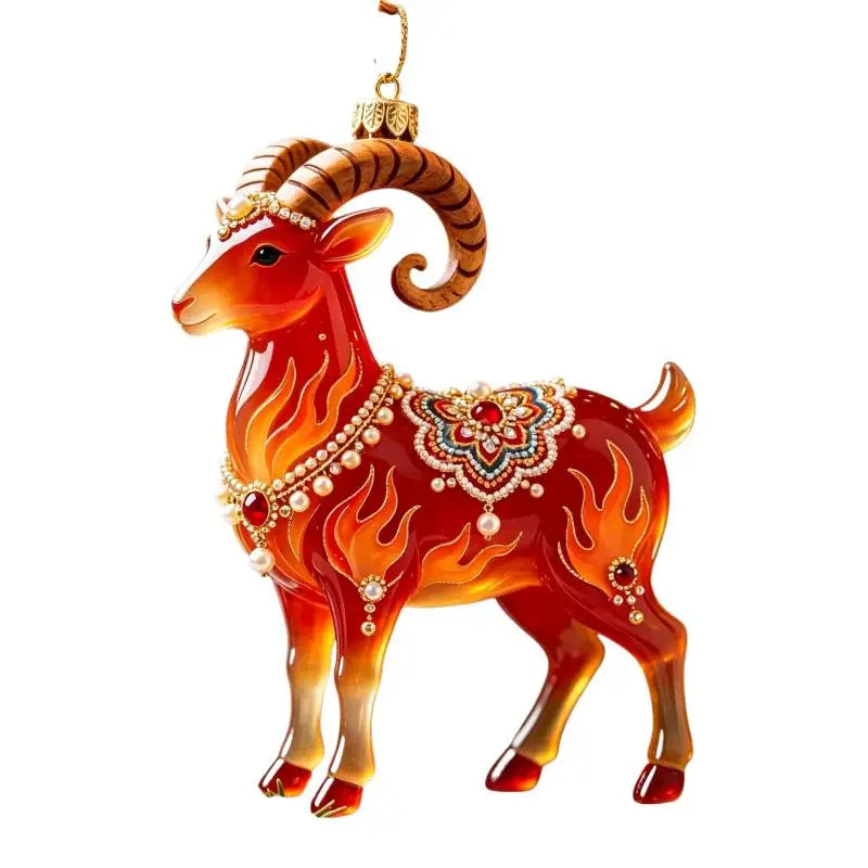Acrylic Goat Christmas Ornament | Farmhouse Xmas Tree Pendant