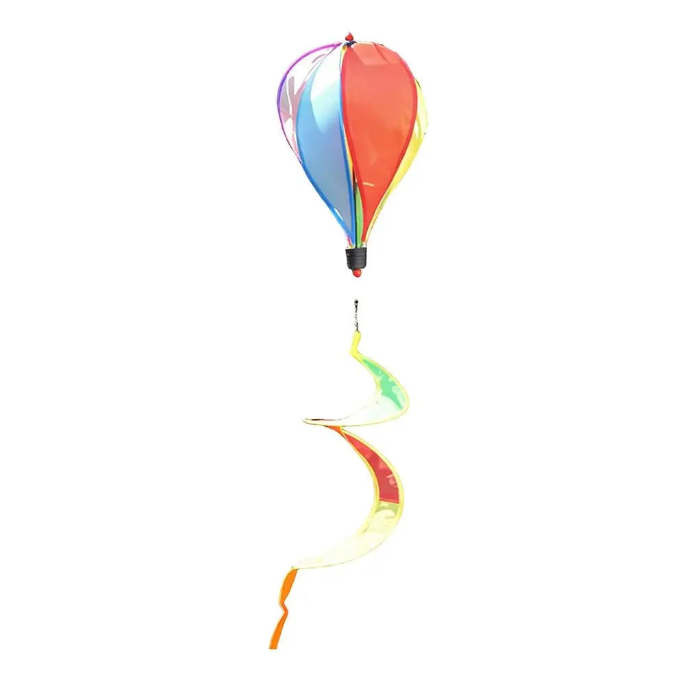 Giant Rainbow Hot Air Balloon Wind Spinner | Color-Changing PVC Garden Wind Spinner Nixie
