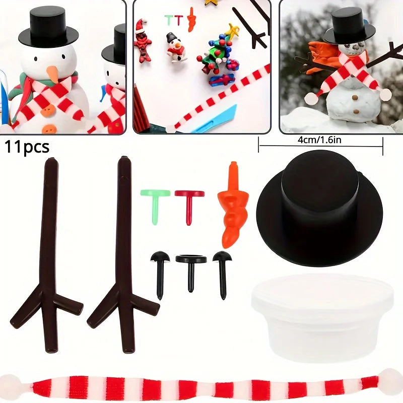 11-Piece DIY Snowman Craft Kit – Christmas Clay Ornament Set Holiday Craft Kit Nixie
