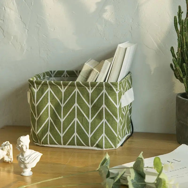 Cotton Linen Waterproof Desktop Storage Basket Organizer Desktop Storage Basket Nixie