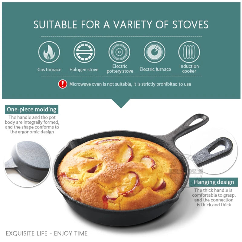 Cast Iron Non-Stick Skillet 14/16/20cm – Induction Frying Pan Cast Iron Skillet Nixie