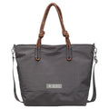 Japanese Plaid Nylon Tote Bag – Large Capacity Work & School Nylon Tote Bag Nixie BB-1424Gray