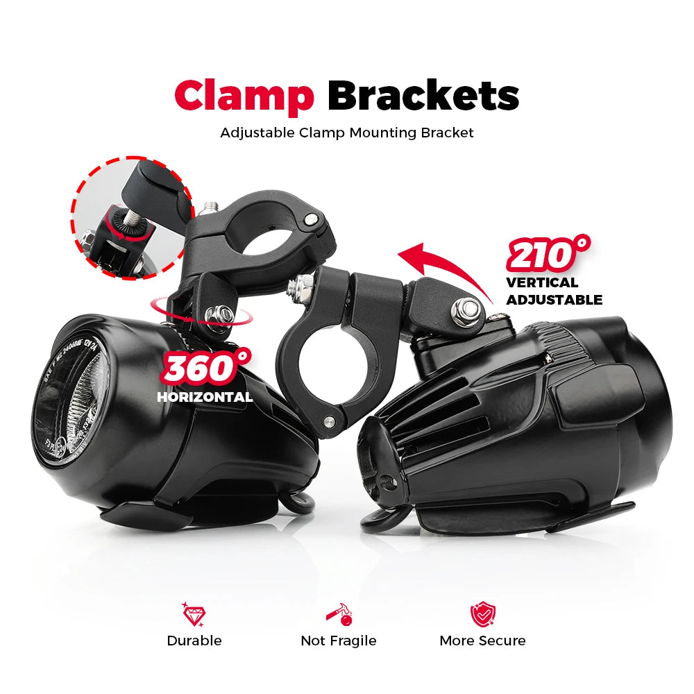KEMIMOTO LED Fog Lights for BMW R1250GS R1200GS R1300GS E24 SAE Motorcycle LED Fog Lights Nixie