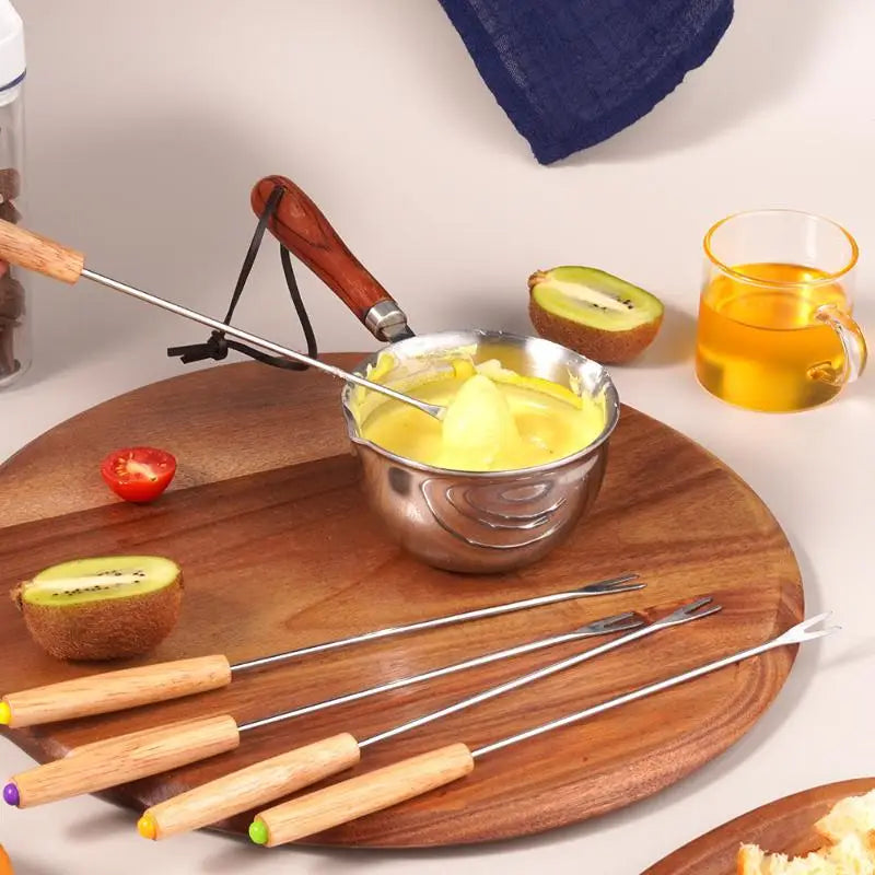 6-Piece Stainless Steel Fondue Fork Set – Cheese & Dessert Picks