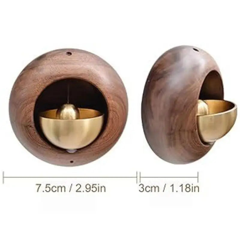 Black Walnut Wood Magnetic Entry Door Bell Hanging Chime Decorative Door Bell Nixie