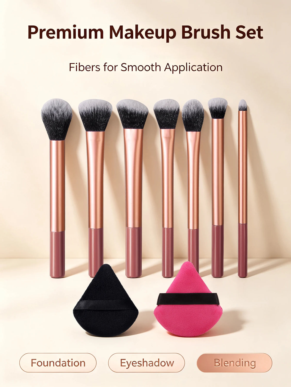 Nixie 7-Piece Makeup Brush Set – Blush, Powder & Eyeshadow Makeup Brush Set Nixie