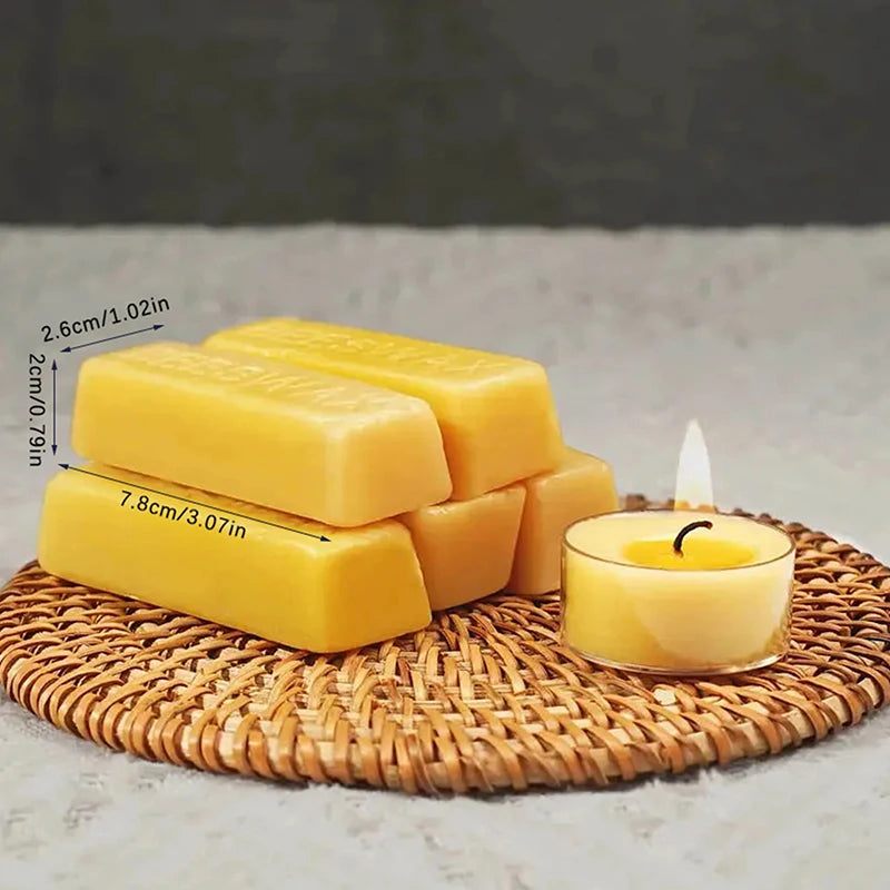 Pure Beeswax Blocks 4/8 Pcs – Natural Candle & DIY Craft Wax Beeswax Craft Blocks Nixie