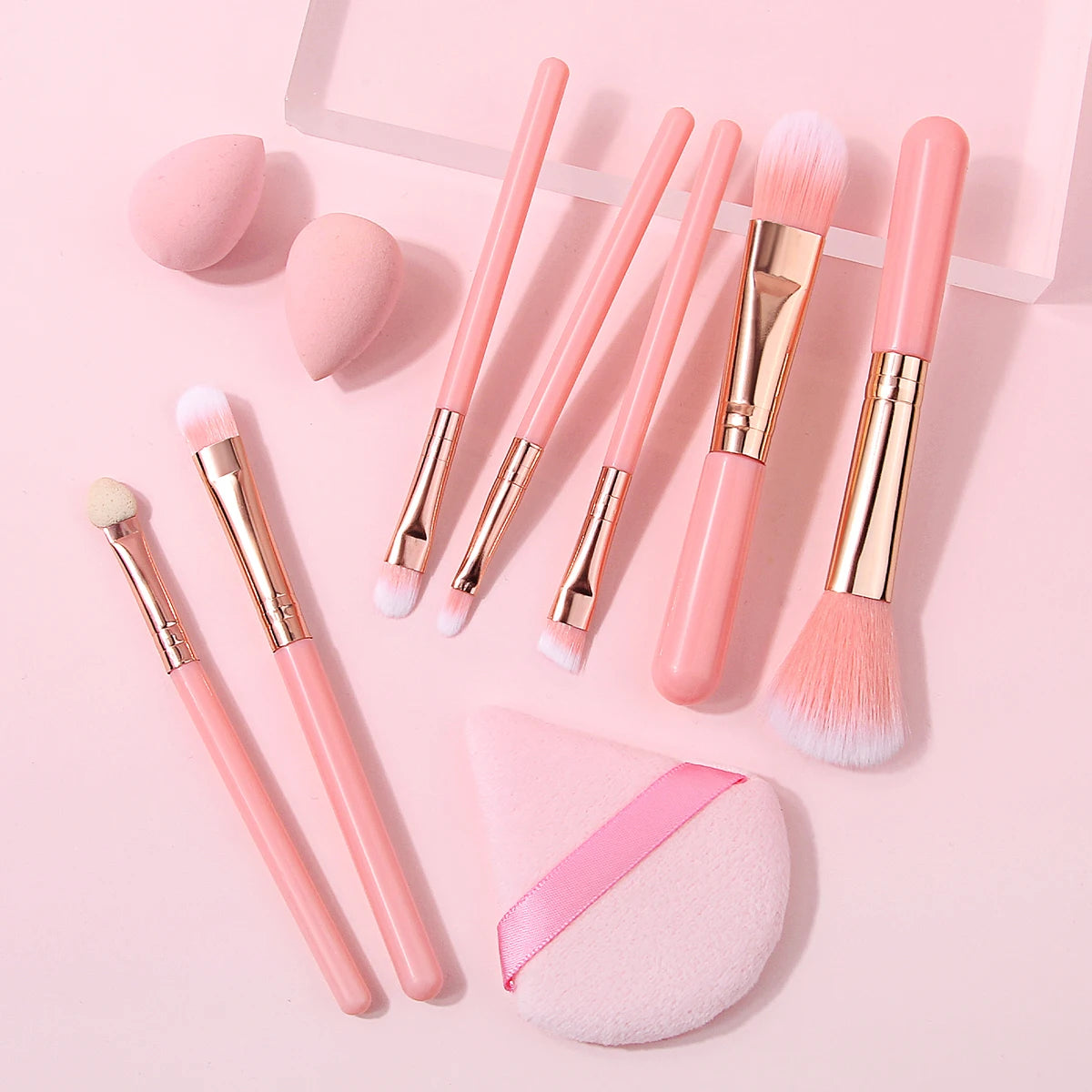 10-Piece Makeup Brush Kit with Powder Puff & Sponge Makeup Brush Set Nixie