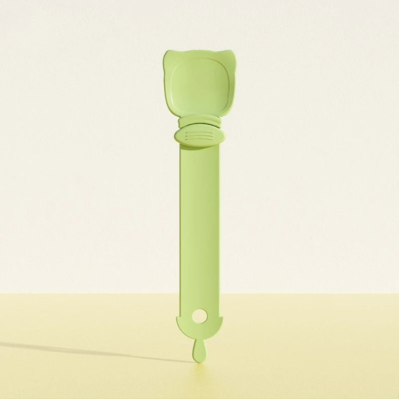 Cat Strip Feeder Spoon – Long Handle Lickable Wet Food Dispenser Cat Food Feeder Nixie green