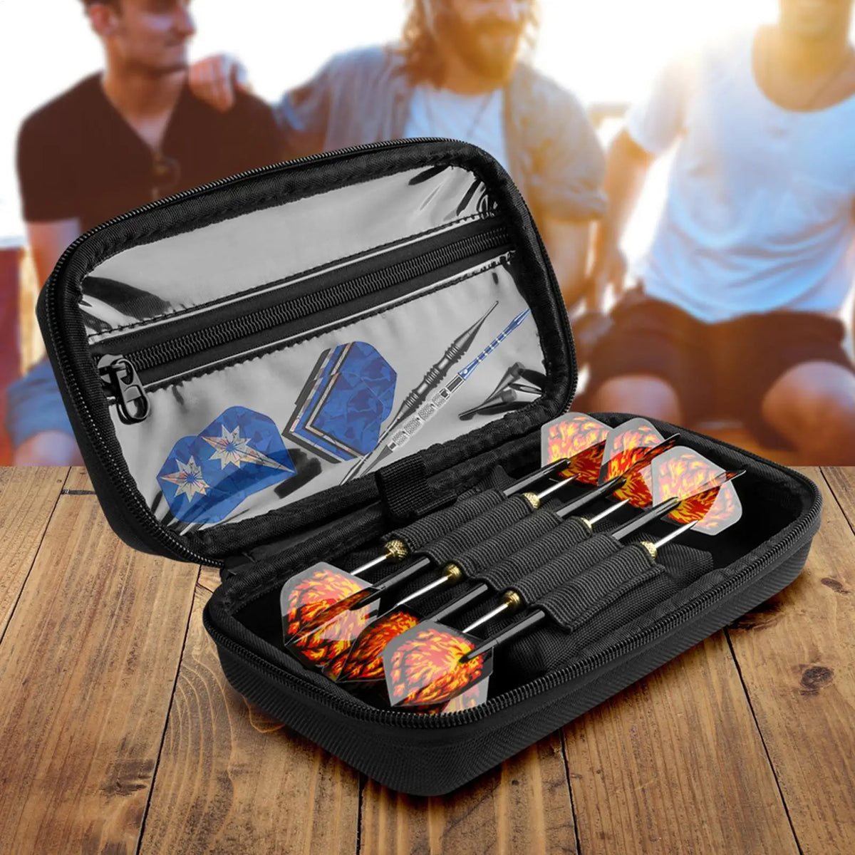 Dart Carrying Case EVA Organizer with 6 Elastic Bands | Black Dart Storage Case Nixie