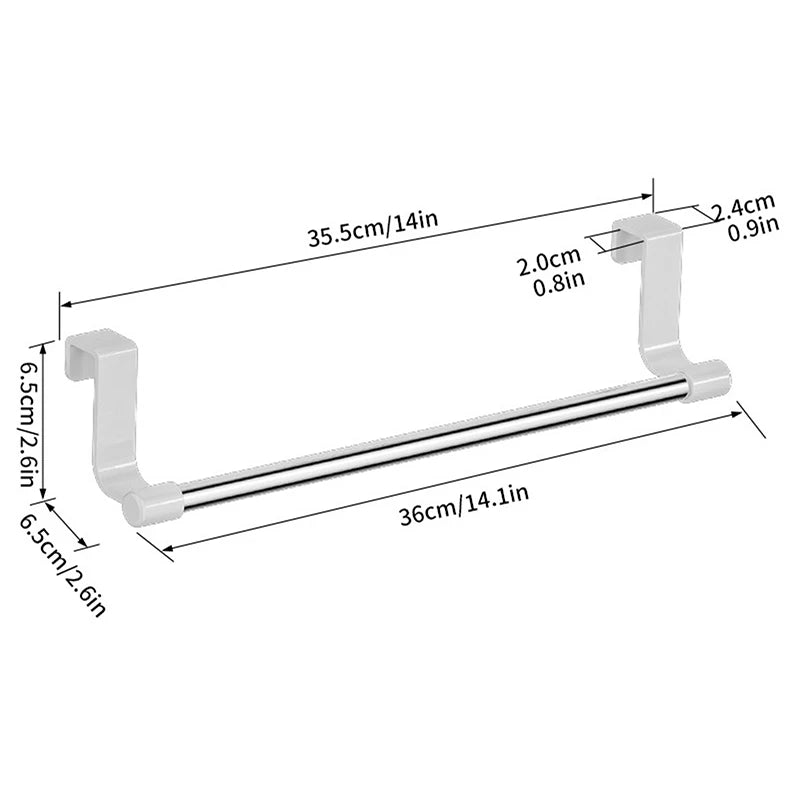 Wall-Mounted Cabinet Towel Rack – No-Drill Dishcloth Holder