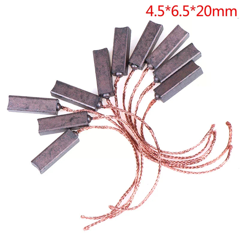 10Pcs Motor Carbon Brushes 4.5x6.5x20mm – Electric Motor Parts Motor Carbon Brushes Nixie
