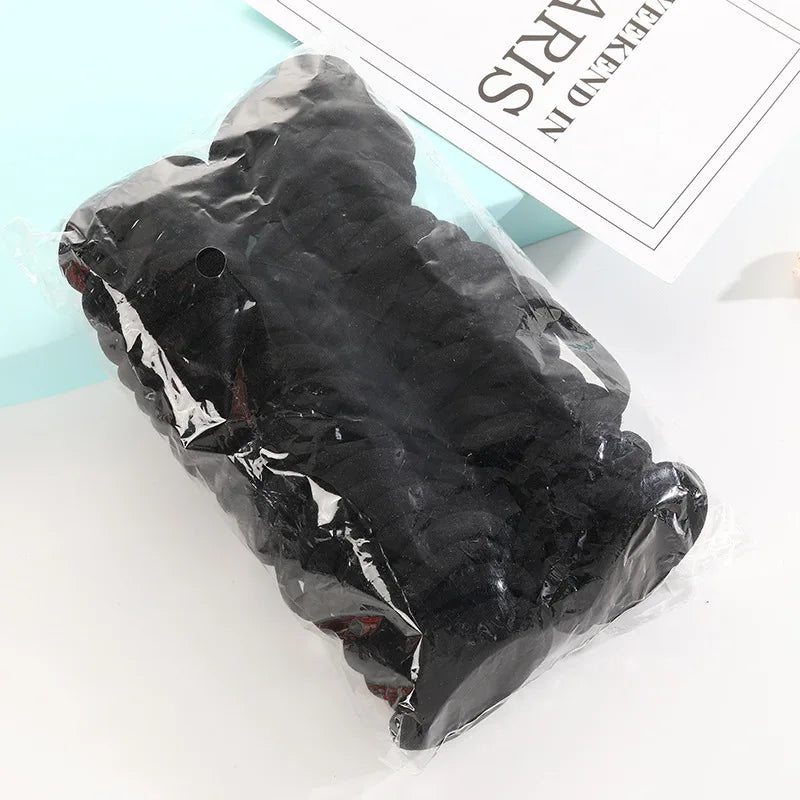 100-Pack Seamless Elastic Hair Ties – Multi-Color Hair Rings Elastic Hair Ties Nixie Black