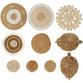 10-Piece Handcrafted Rattan Wall Basket Decor Set | Rustic Boho Woven Wall Basket Set Nixie 10