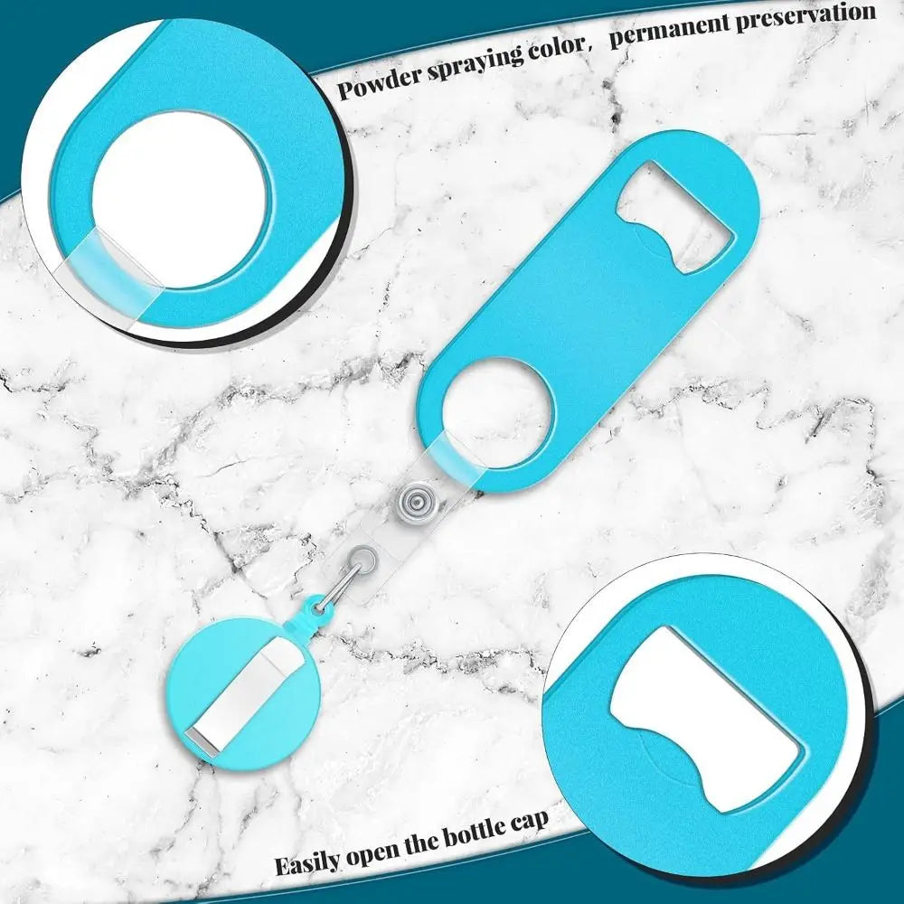Retractable Stainless Steel Bottle Opener 360° Rotating Badge Reel Bottle Opener Nixie