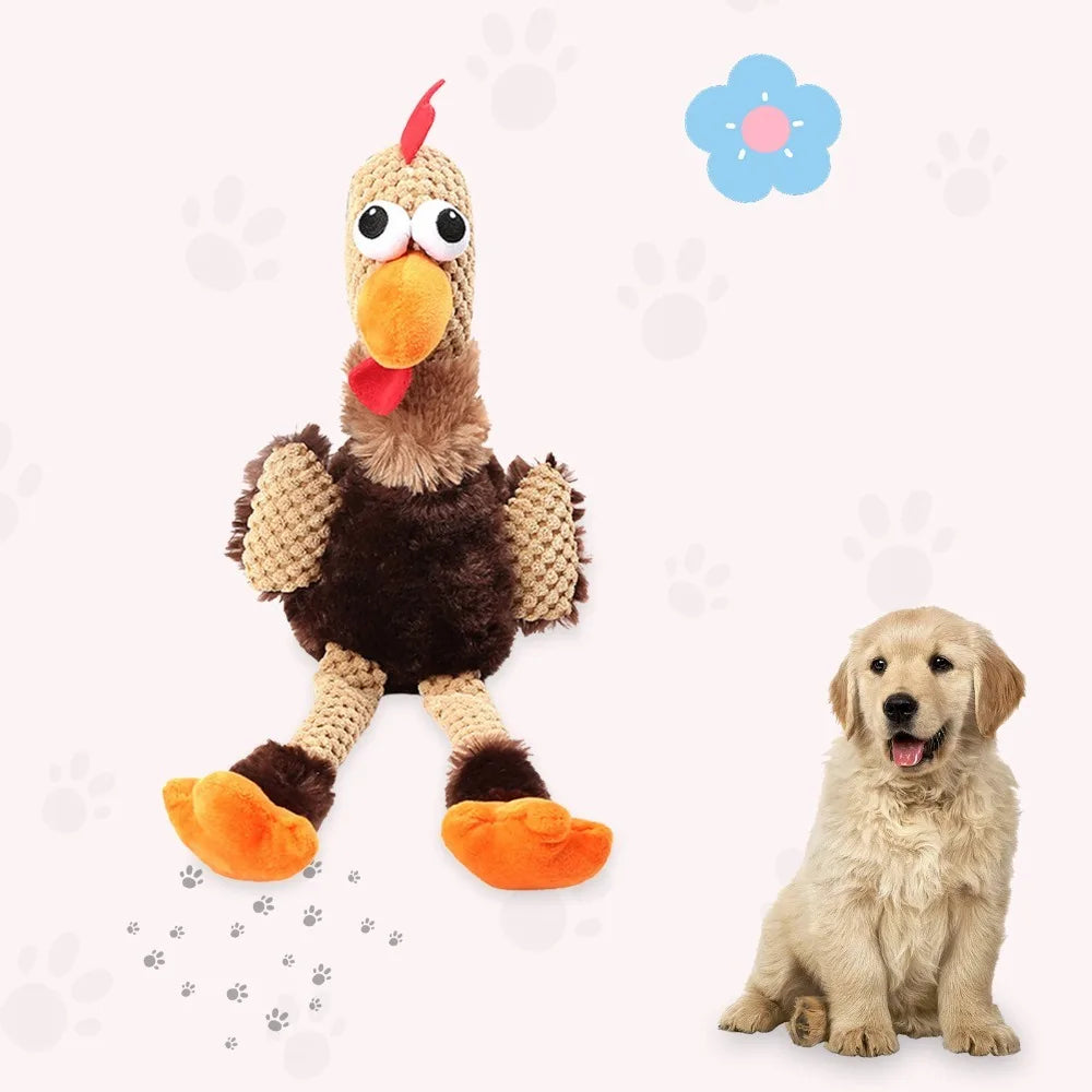 Turkey Squeaky Plush Dog Toy – Soft Stuffed Chew Toy for Puppies