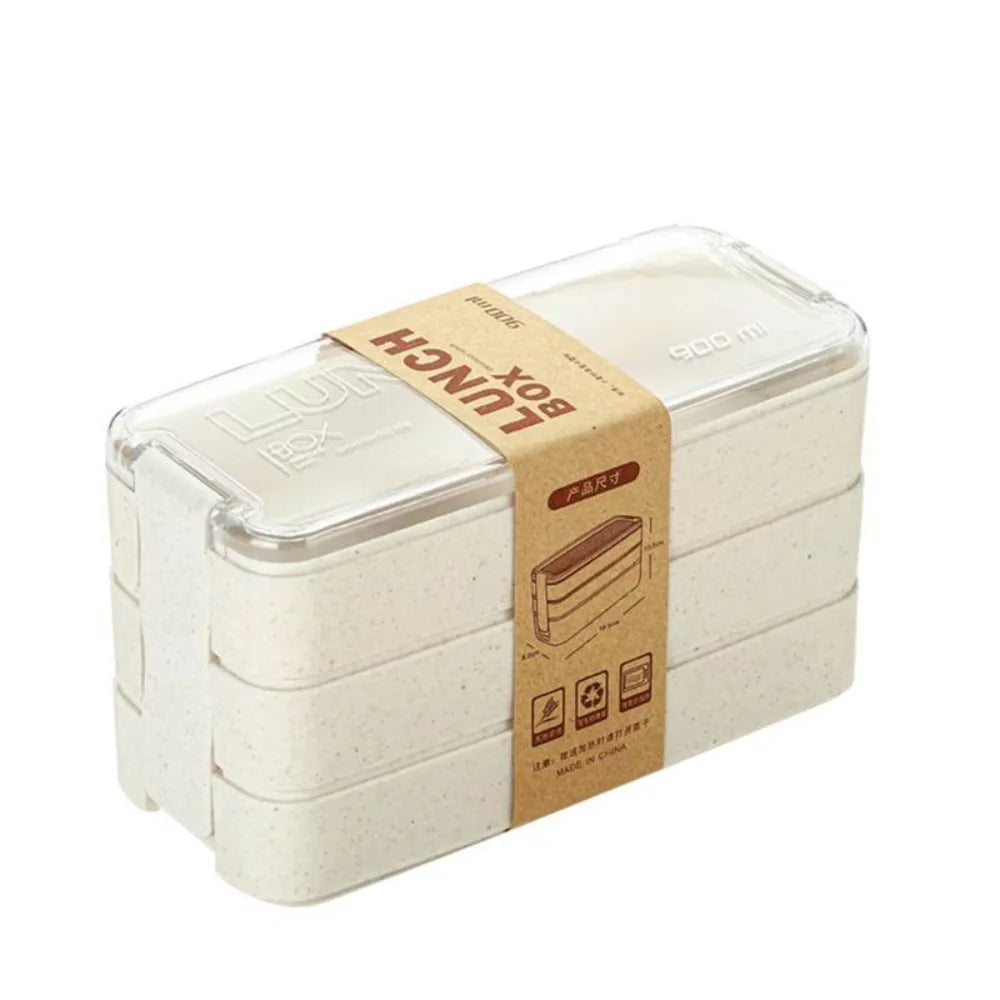 3-Layer Stackable Bento Lunch Box 900ML | Fork & Spoon