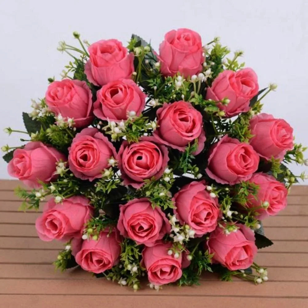 18-Head Artificial Rose Bouquet | 8 Colors | Home Decor Gift Artificial Flower Bouquet Nixie