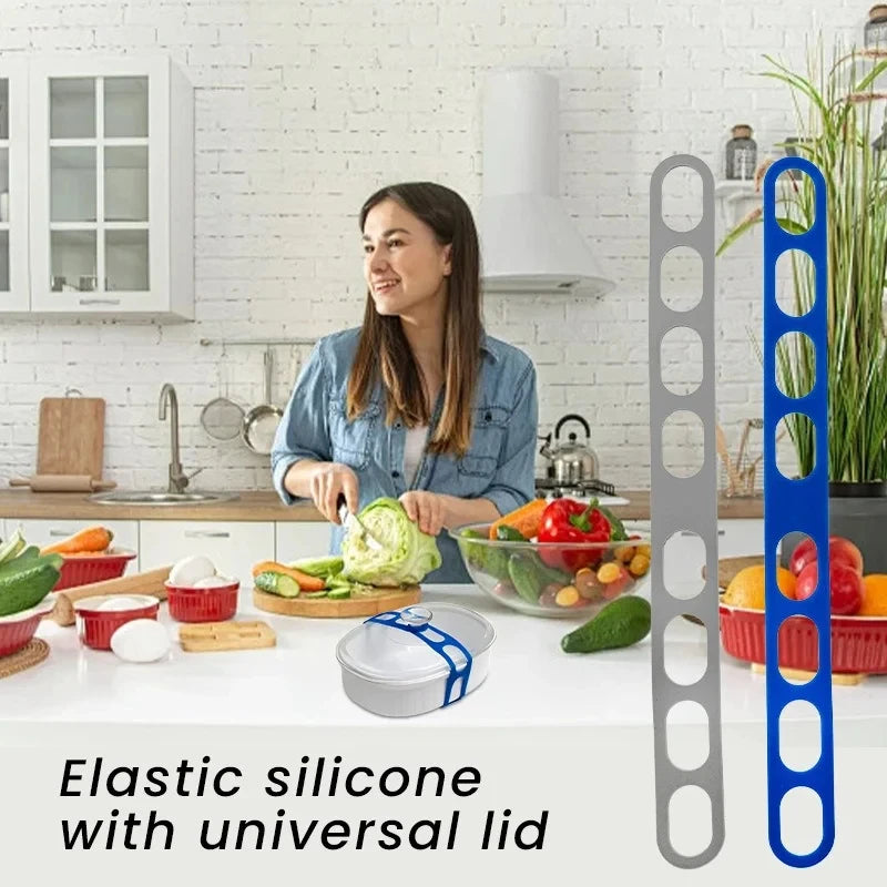 Reusable Silicone Elastic Lid Strap | Universal Pot & Lunch Box Lid Strap Band Nixie