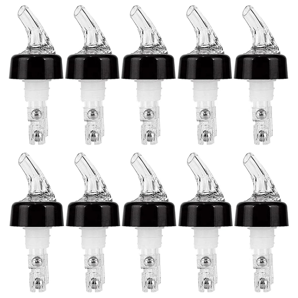 12-Pack Stainless Steel Bottle Pourers with Caps | Bar & Kitchen Bottle Pour Spouts Nixie 10Pcs Style 3