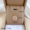 Gold-Plated Geometric Square Pendant Necklace for Women Pendant Necklace Nixie XL2606-392