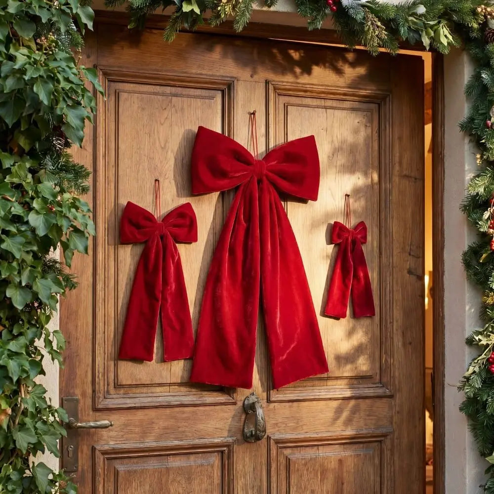 Red Bowknot Christmas Pendant – DIY Hanging Xmas Bow Ornament Christmas Bow Ornament Nixie