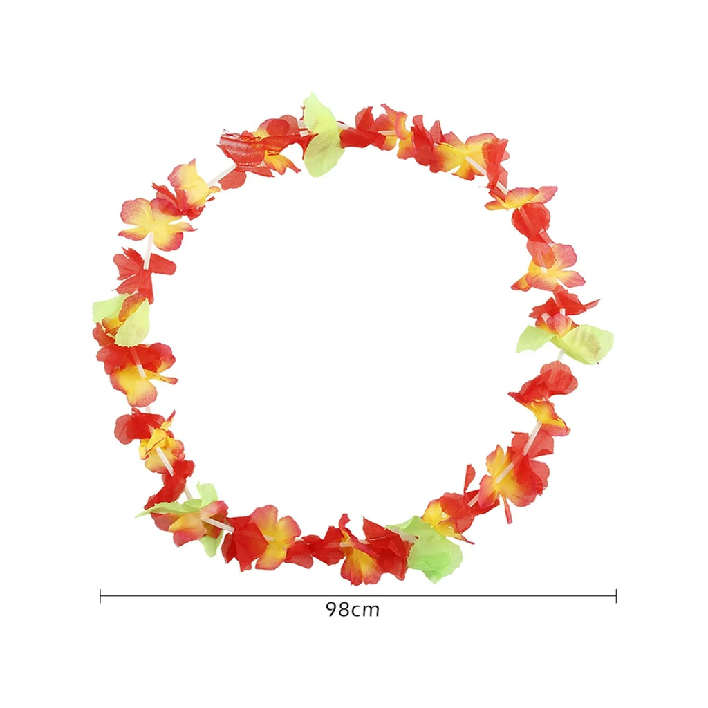 50/100Pcs Hawaiian Flower Lei Necklaces – Luau Party Supplies Party Lei Necklaces Nixie