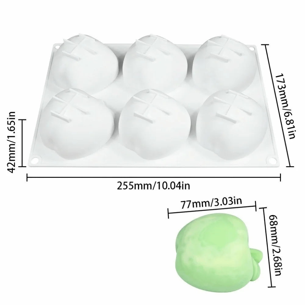 6-Cavity Green Apple Silicone Mold – Non-Stick Cake Baking Tool Silicone Cake Mold Nixie 1