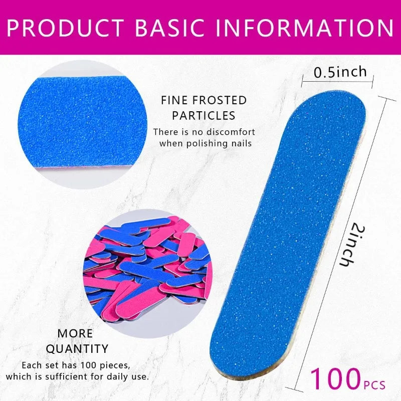 Mini Nail Files Bulk 50 Pcs Double Sided Emery Boards Travel Size Nail Files Nixie