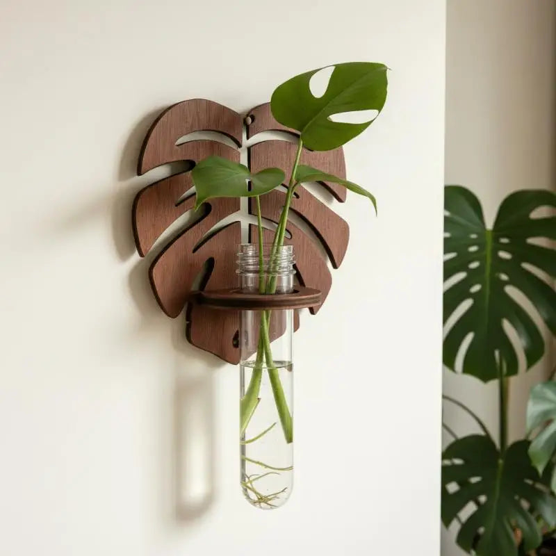 Wall Mounted Wooden Hydroponic Propagation Station Vase Hydroponic Plant Holder Nixie