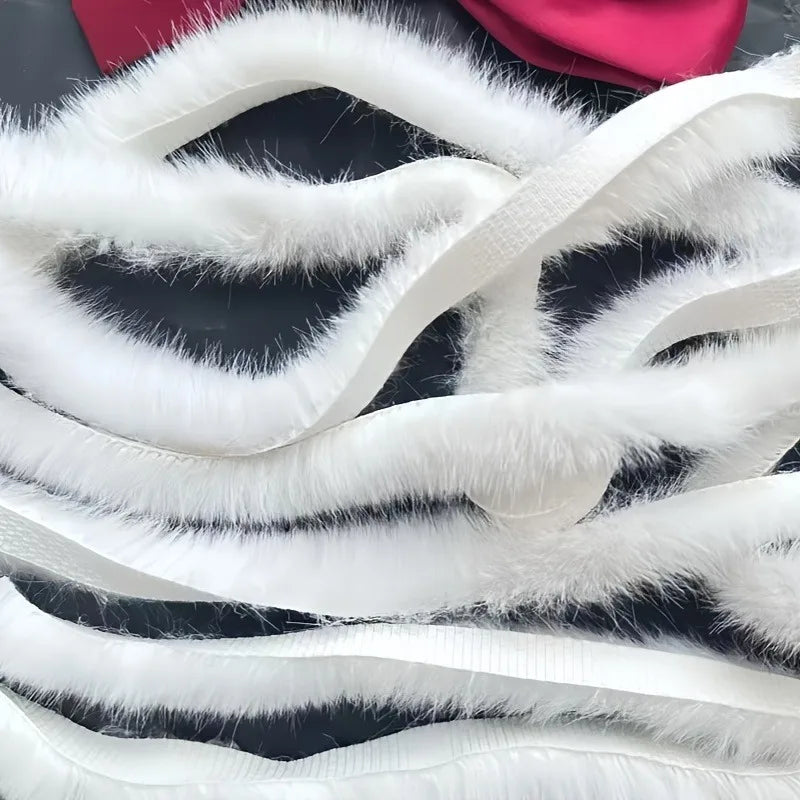 180cm Faux Mink Fur Strip for DIY Hair Clips & Sewing Trim Faux Fur Craft Trim Nixie