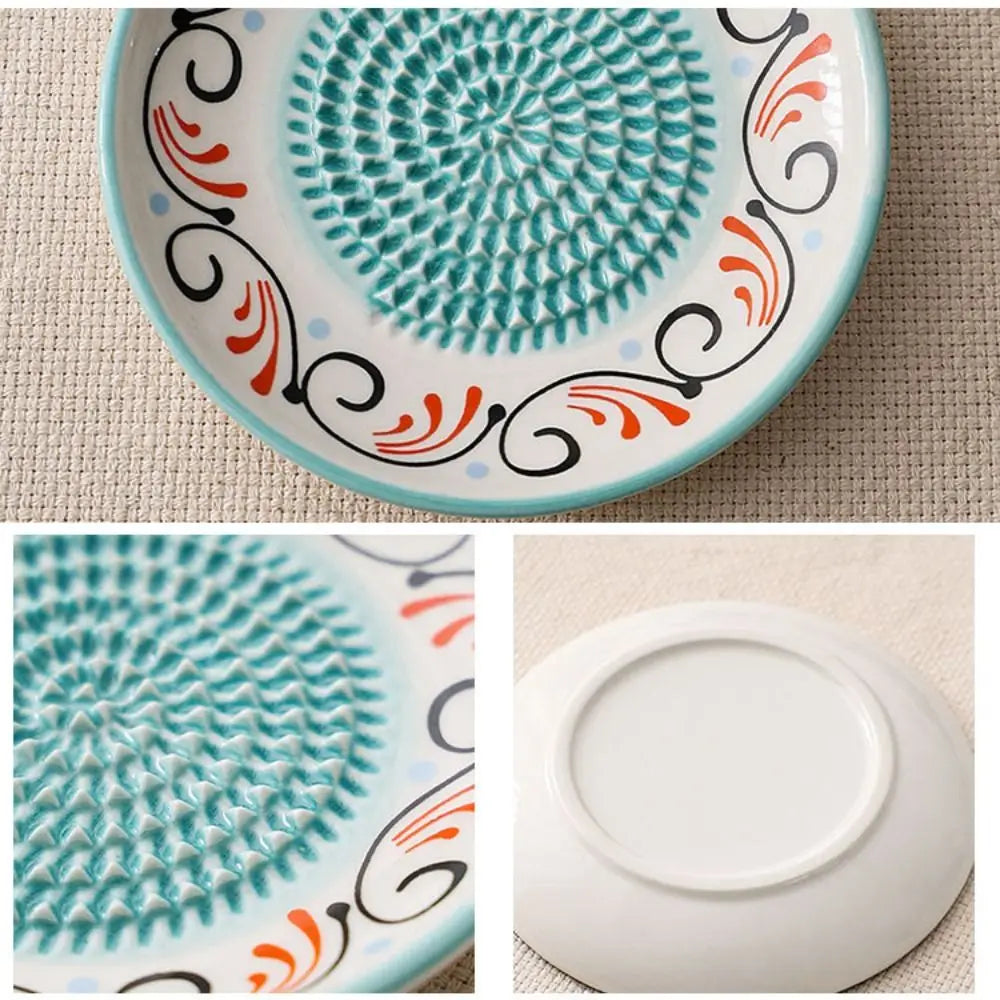 Ceramic Ginger Grater Round Plate – Multi-Purpose Kitchen Tool