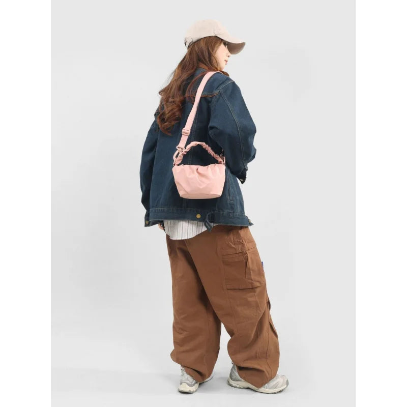 Korean Nylon Crossbody Bag – Pleated Unisex Shoulder Bag Crossbody Shoulder Bag Nixie