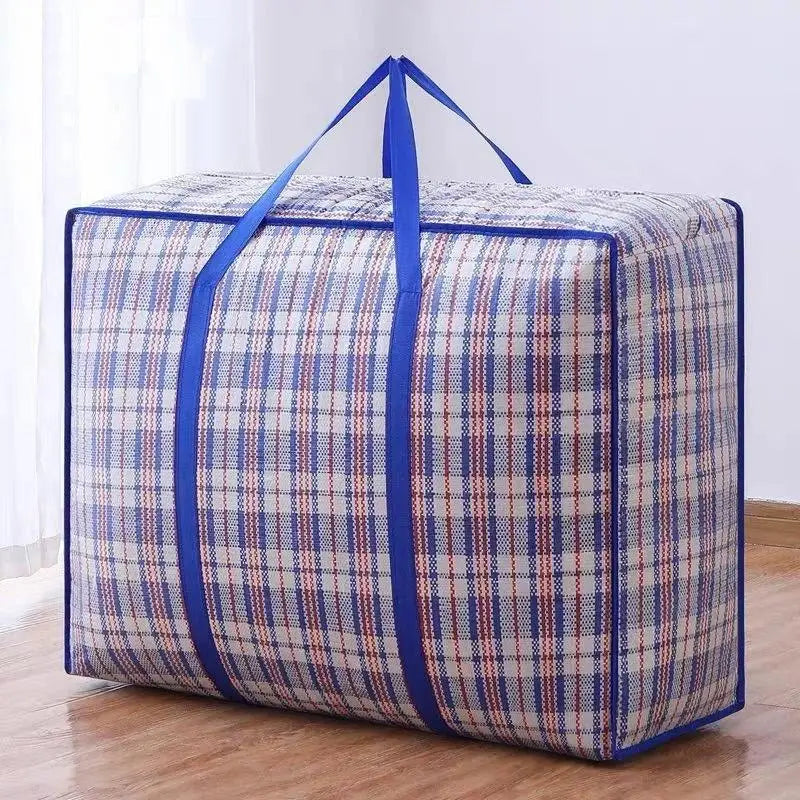 Reusable Striped Moving Storage Bag – Breathable Clothes Organizer