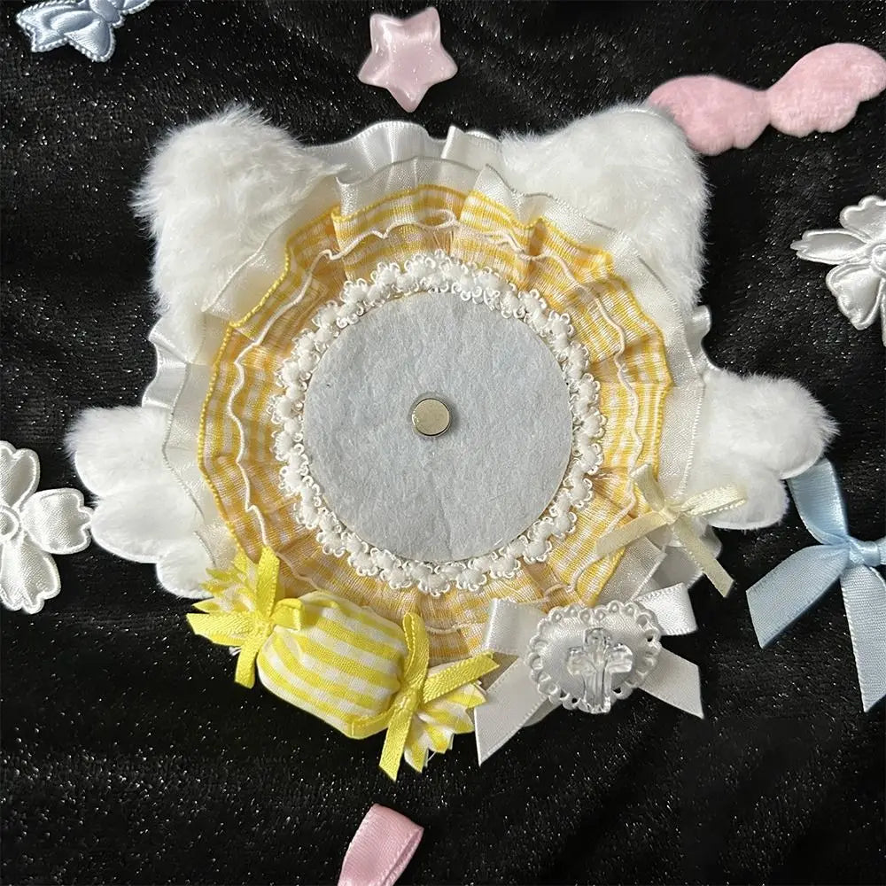 Cute Lace Flower Badge Holder Anime Pin Display Base | DIY Decor