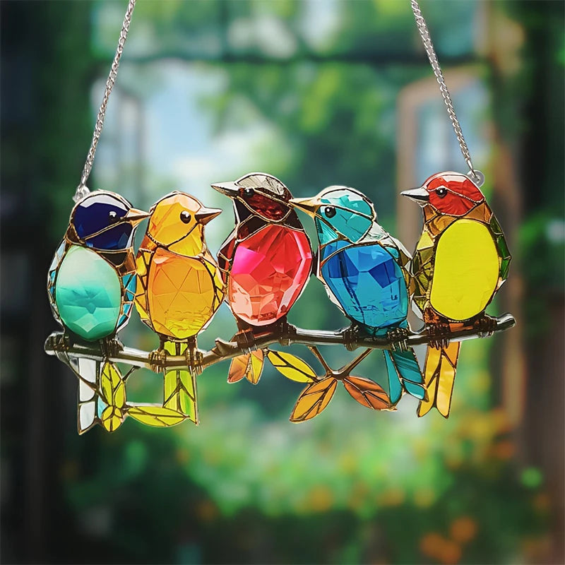 Colorful Acrylic Bird Pendant – Car & Garden Decoration Hanging Ornament Nixie