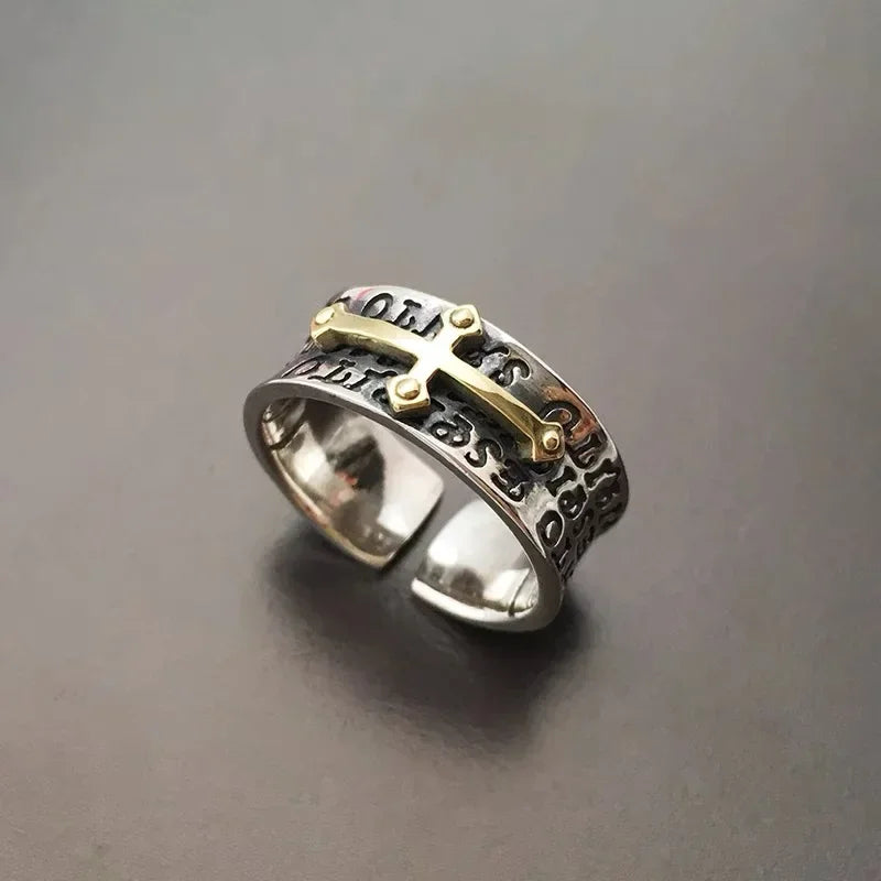 Vintage Cross Virgin Mary Adjustable Ring – Religious Fashion Jewelry Religious Fashion Ring Nixie