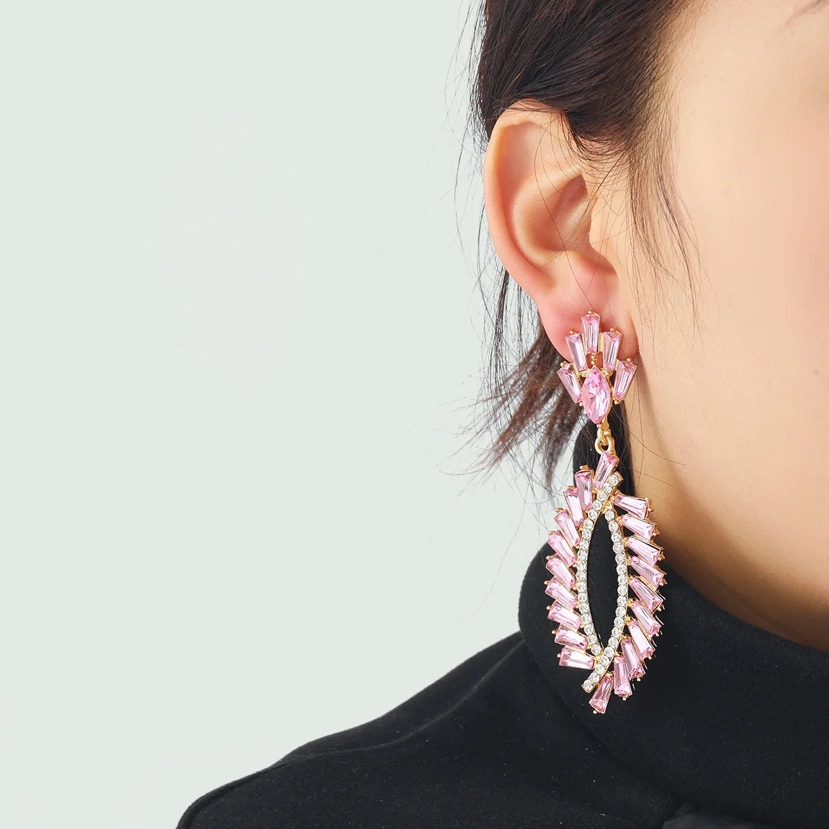 Nixie Gold Plated Rhinestone Drop Earrings for Women