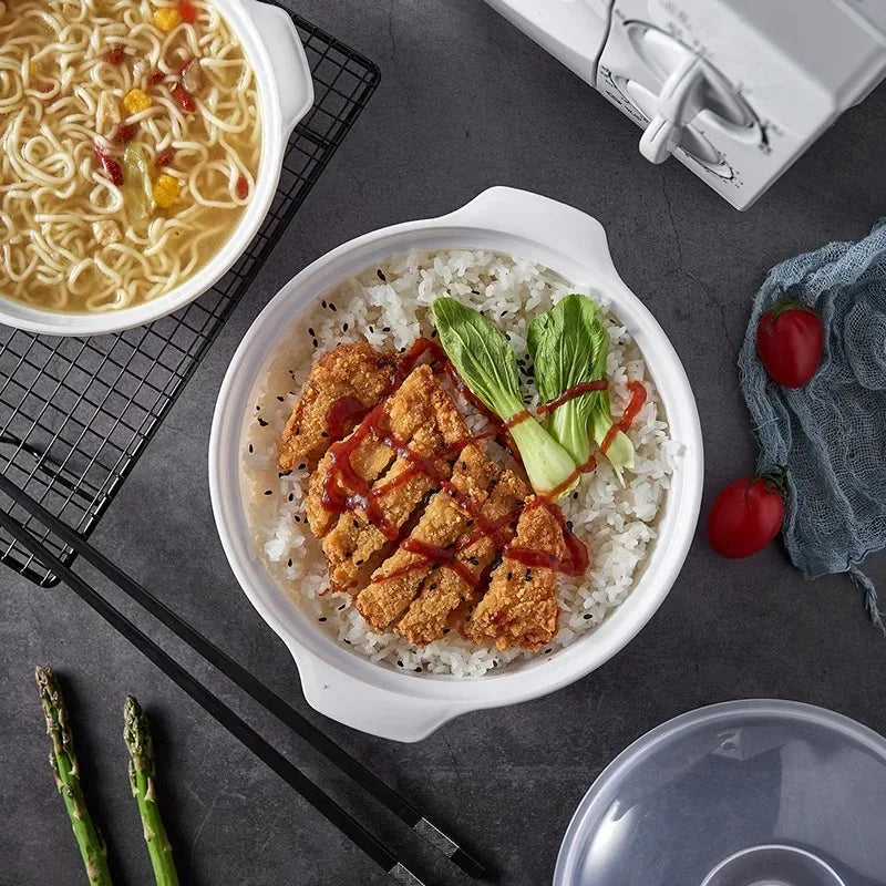 3-Piece Microwave Safe Steamer Bento Lunch Box Set with Lid Microwave Steamer Set Nixie