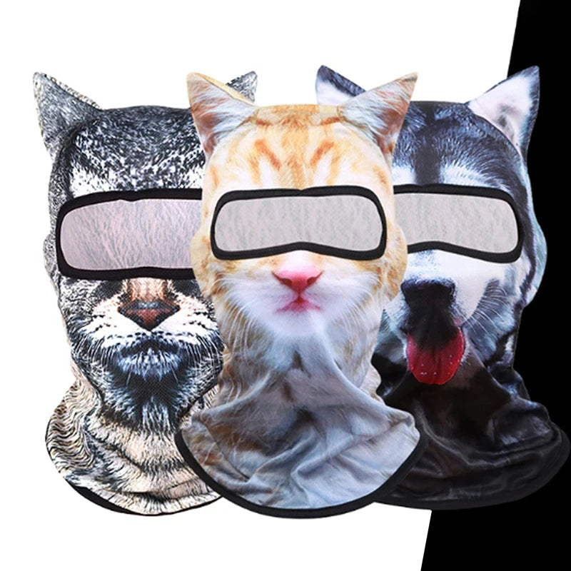 3D Cat Animal Face Balaclava – Ski Full Face Hood Unisex Animal Face Balaclava Nixie
