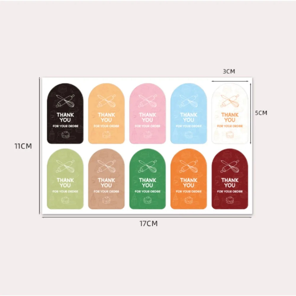 100pcs Rectangular Thank You Stickers for Gift Box & Packaging Packaging Stickers Nixie