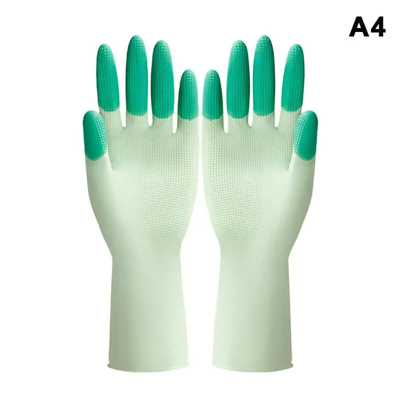Cute Bear Waterproof PVC Kitchen Gloves – Non-Slip Cleaning Household Cleaning Gloves Nixie A4
