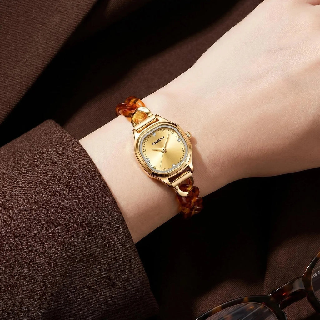 REBIRTH Women's Retro Quartz Watch | Light Luxury Fashion Women's Quartz Watch Nixie